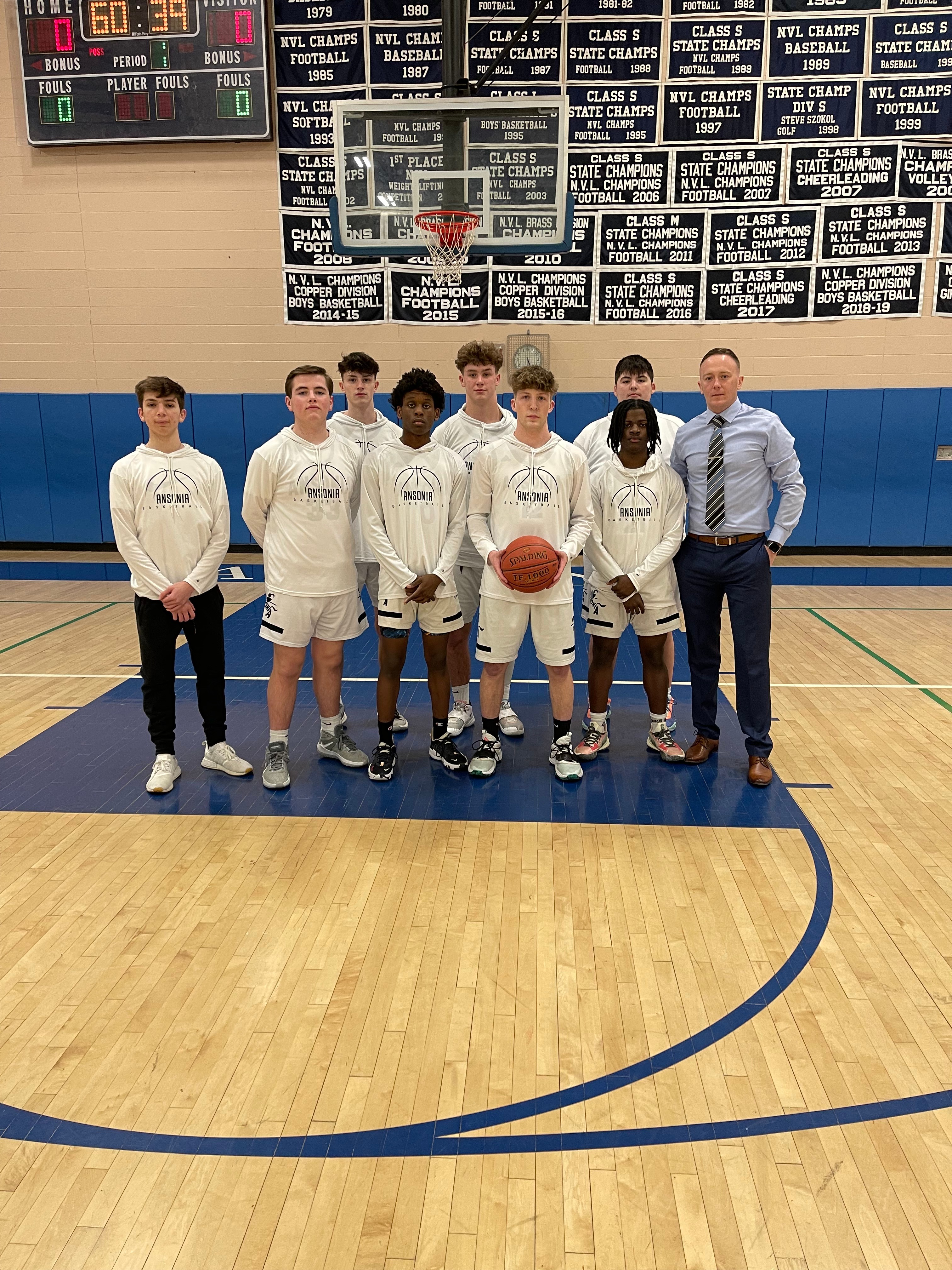 John-Paul Dorais coaching the Ansonia basketball team