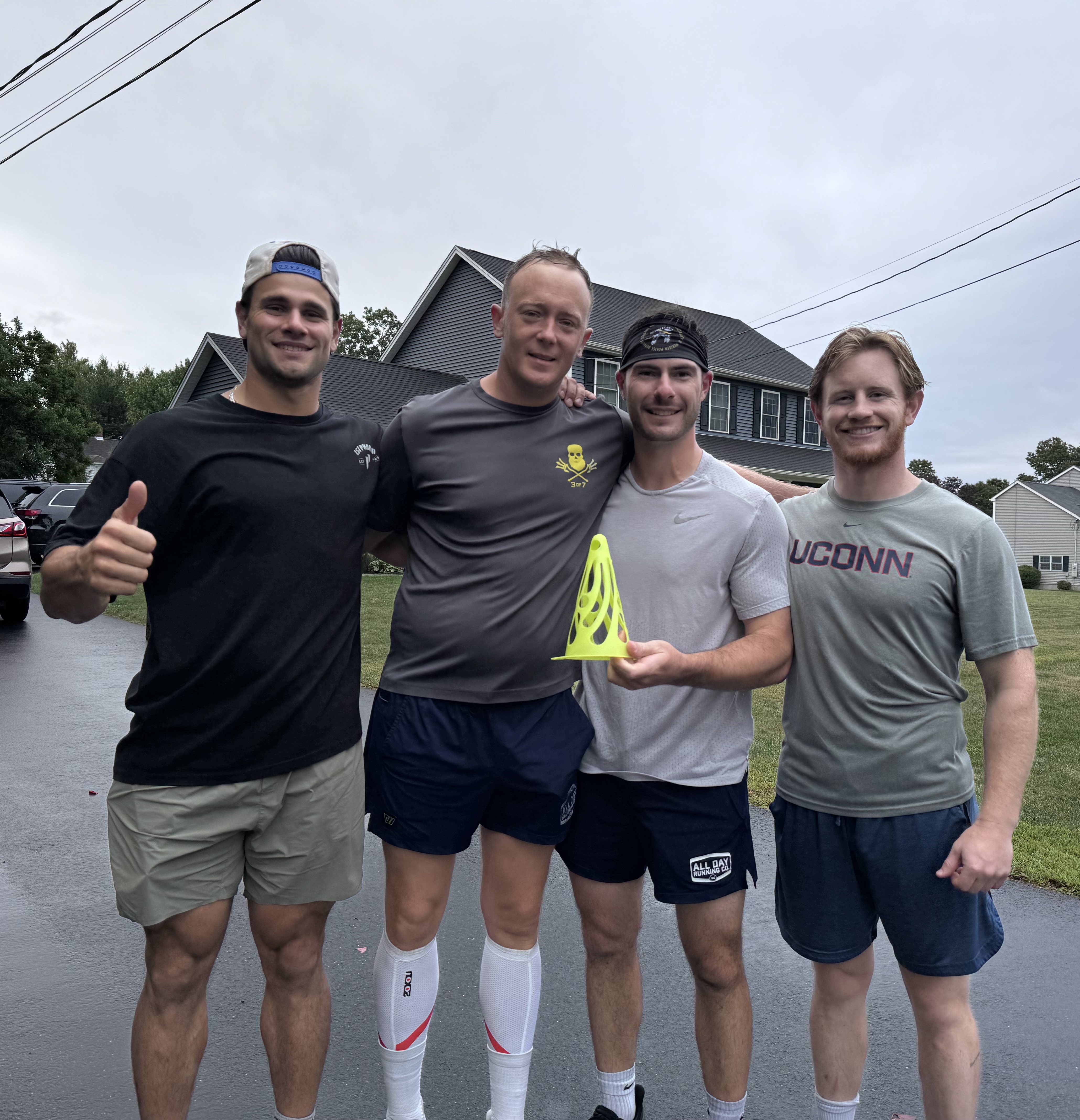John-Paul Dorais with running friends after a race