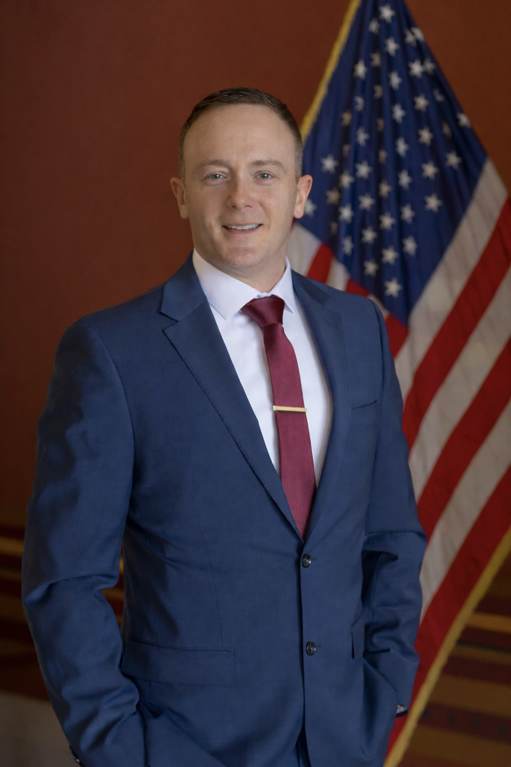 John-Paul Dorais official portrait with American flag